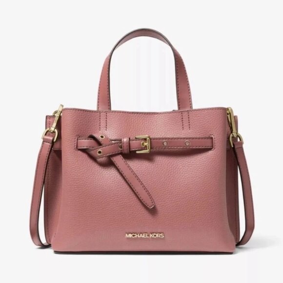 SOLD!Michael Kors Emilia Small Pebbled Leather Satchel Bag in Rose, Retails $498 - Picture 3 of 17